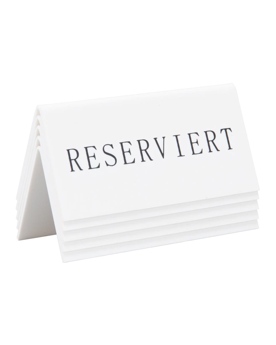 Textplatte - "Reserviert" - 5 Stück - H 16 x 12,5 x 5 CM - Weiß - Securit - TN-RES-DE-WT