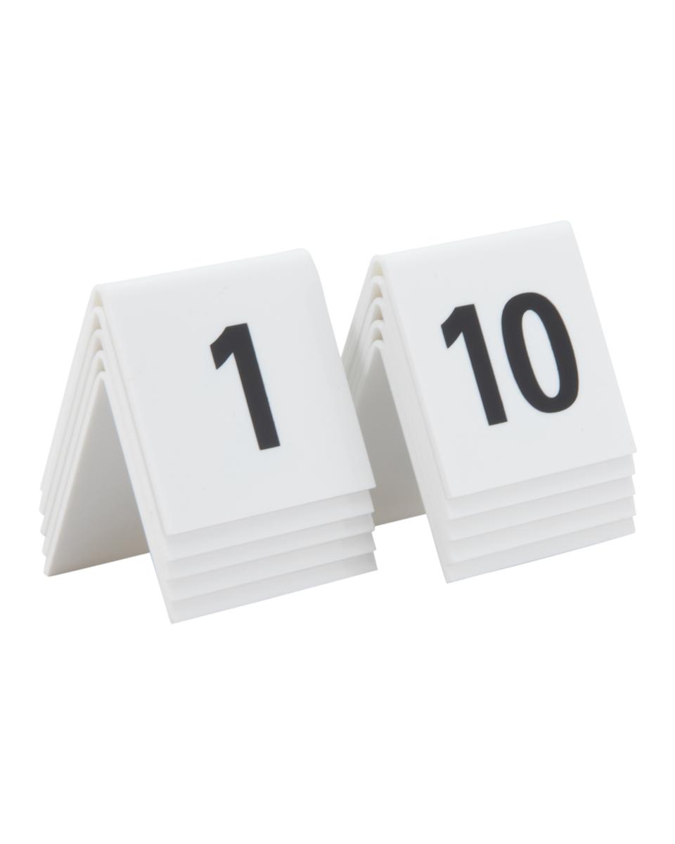 Tischnummern - 1-10 - 10 Stück - H 4,5 x 5,2 x 5,2 CM - Weiß - Securit - TN-1-10-WT
