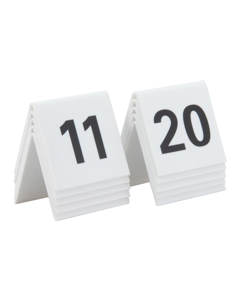 Tischnummern - 12-20 - 10 Stück - H 4,5 x 5,2 x 5,2 CM - Weiß - Securit - TN-11-20-WT