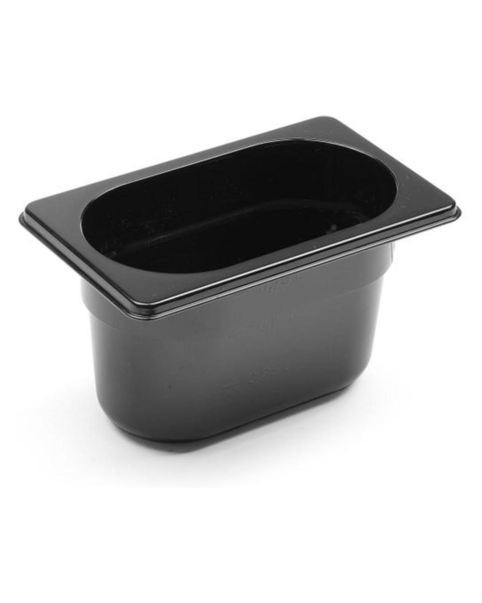 Gastronormbehälter - 1/9 GN - 10 cm - Polycarbonat - Schwarz - Hendi - 862827