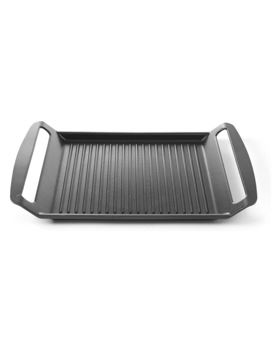 Grillplatte für Induktionskochfeld - Aluminium - H 3,5 x 26 x 39 cm - Hendi - 629130