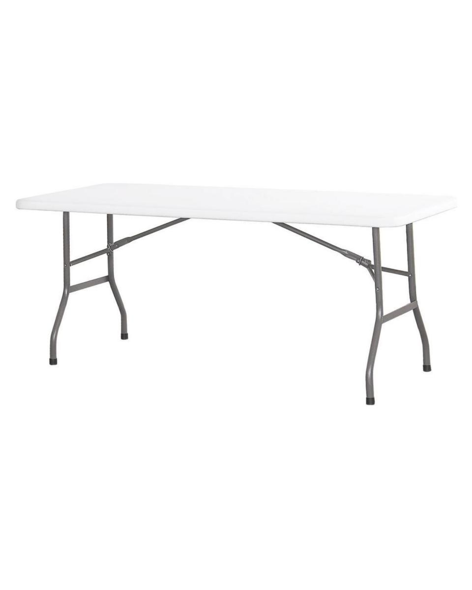 Tisch klappbar - 180 x 74 Cm - Weiß / Grau - Buffet
