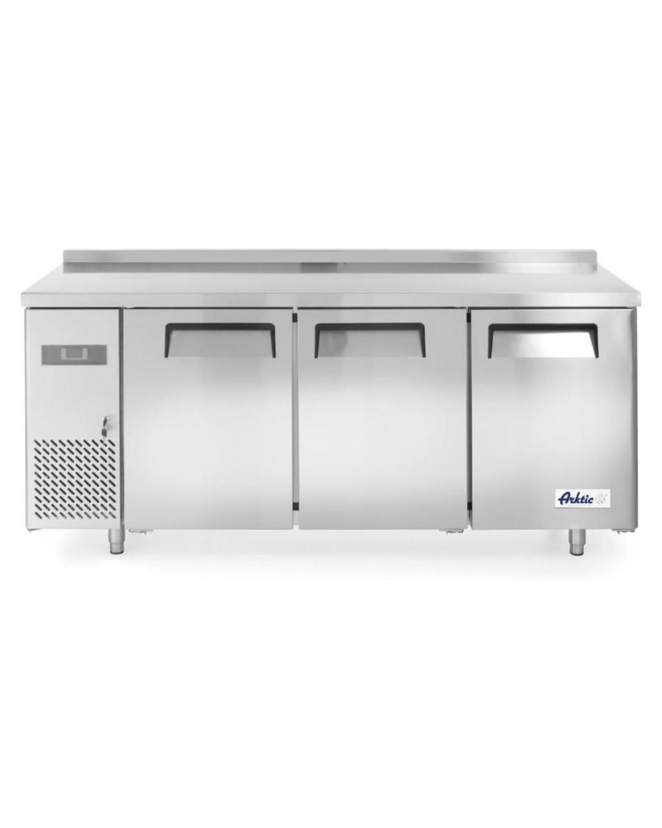Kühltisch mit 3 Türen Kitchen Line 390L - Edelstahl - H 85 x 60 x 180 cm - Hendi - 233399