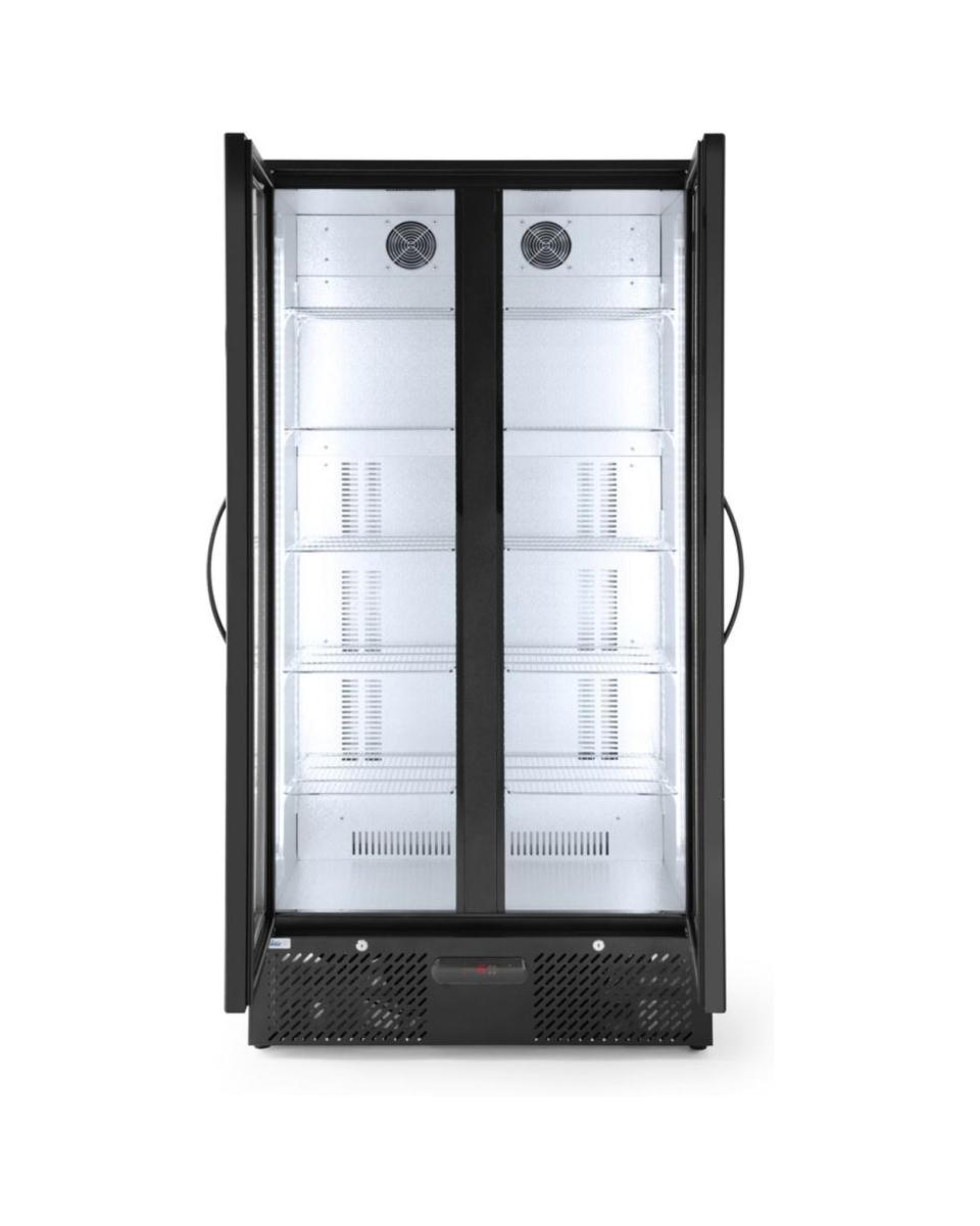 Bar-Kühlschrank mit Doppeltüren 458L - Aluminium verchromt - H 182 x 51,5 x 90 cm - Hendi - 233931