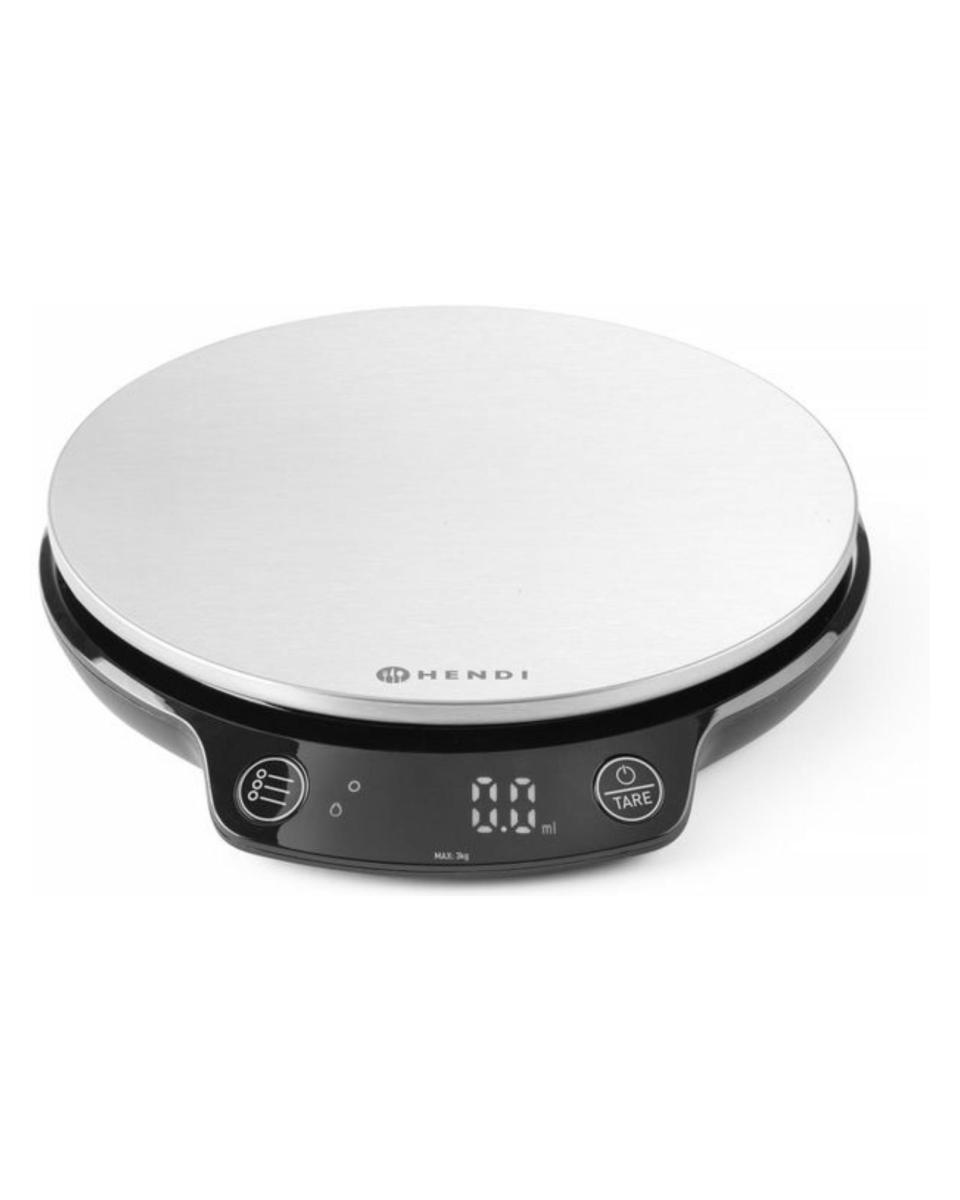 Waage – 3 kg – Timer – H 2,5 x 19 x 13 cm – Hendi – 580011