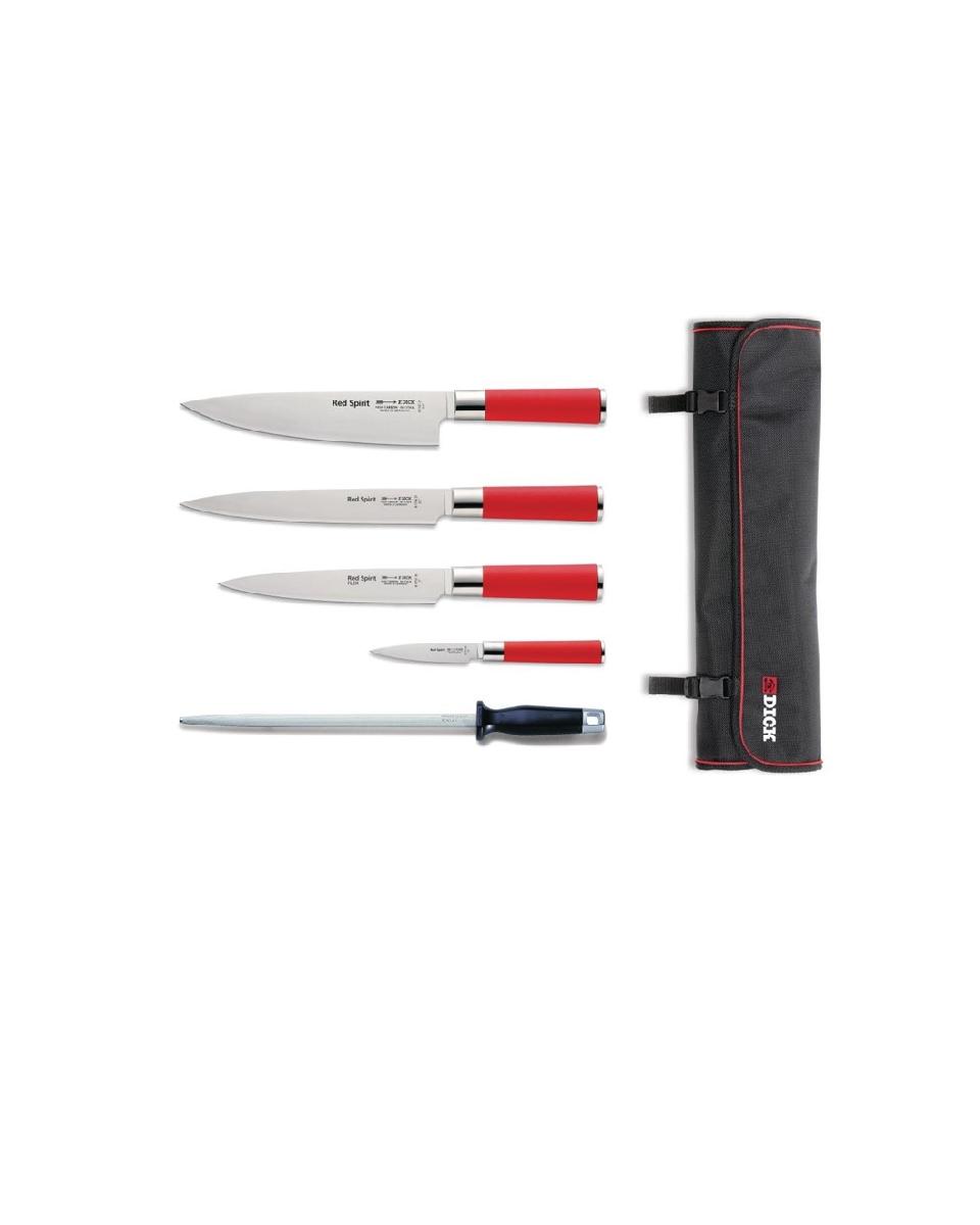5-teiliges Messerset - Tasche - Red Spirit - Dick - S902