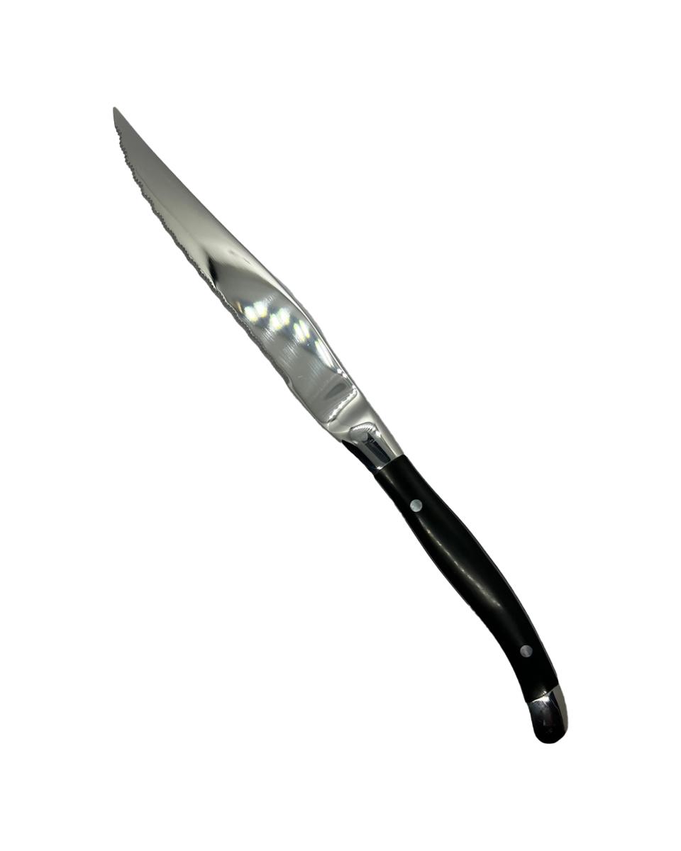 Steakmesser – 23,2 cm – schwarzer Griff – Chuletero – G-Tableware – 6 Stück – G-Linie