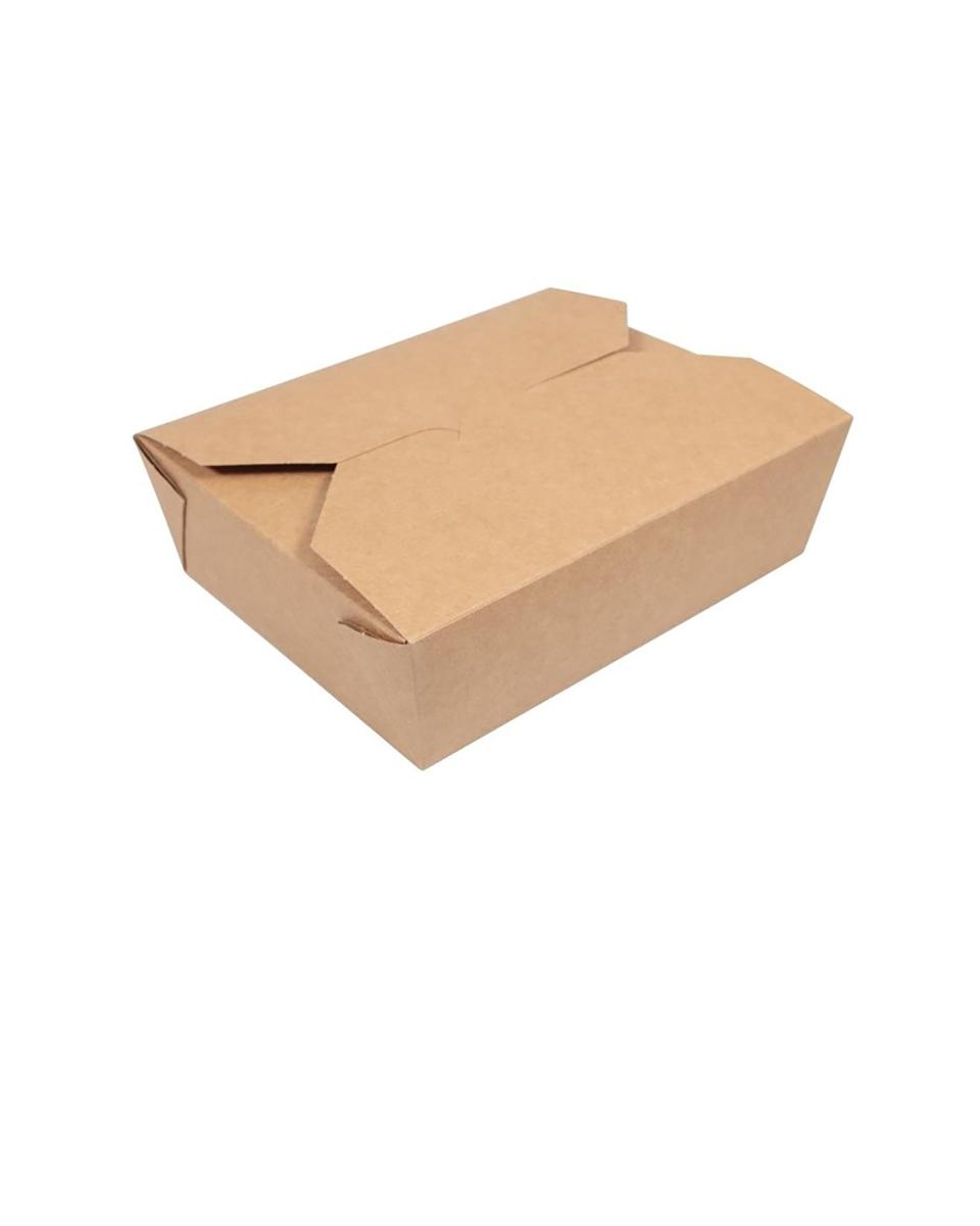 Einweg-Speisenbox - 1,05 Liter - 150 Stück - H 5,1 x 15,2 x 12,1 cm - Papier - Vegware - GL859