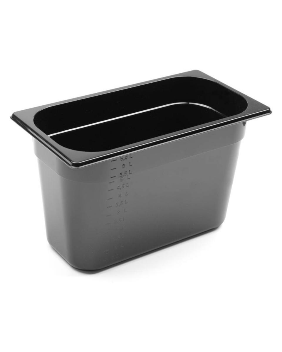 Behälter – 1/3 GN – 7,8 Liter – Schwarz – H 20 x 17,4 x 32,5 cm – Hendi – 862506