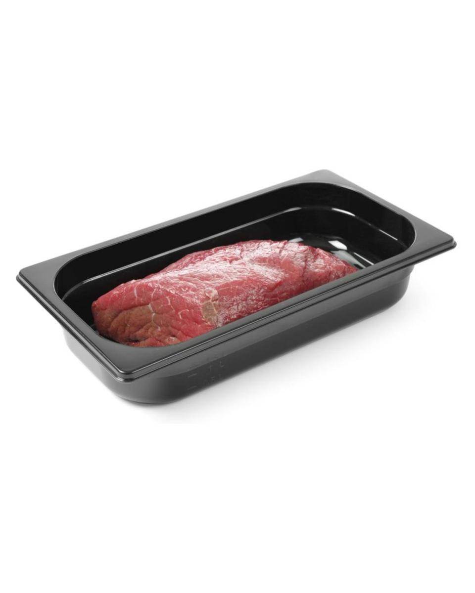 Behälter – 1/3 GN – 2,5 Liter – Schwarz – H 6,3 x 17,3 x 32,3 cm – Hendi – 862537