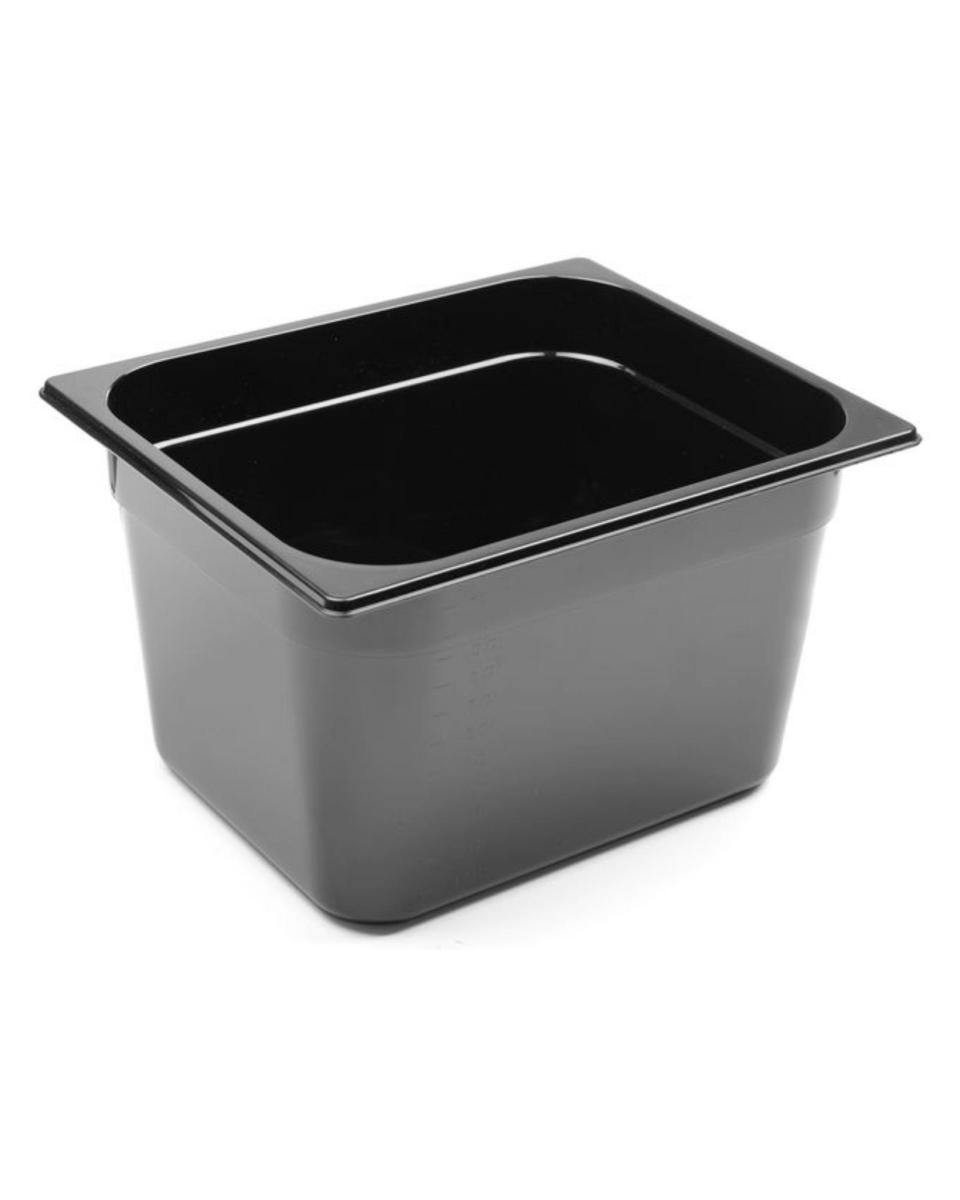 Behälter – 1/2 GN – 12,5 Liter – Schwarz – H 20 x 32,4 x 26,2 cm – Hendi – 862407