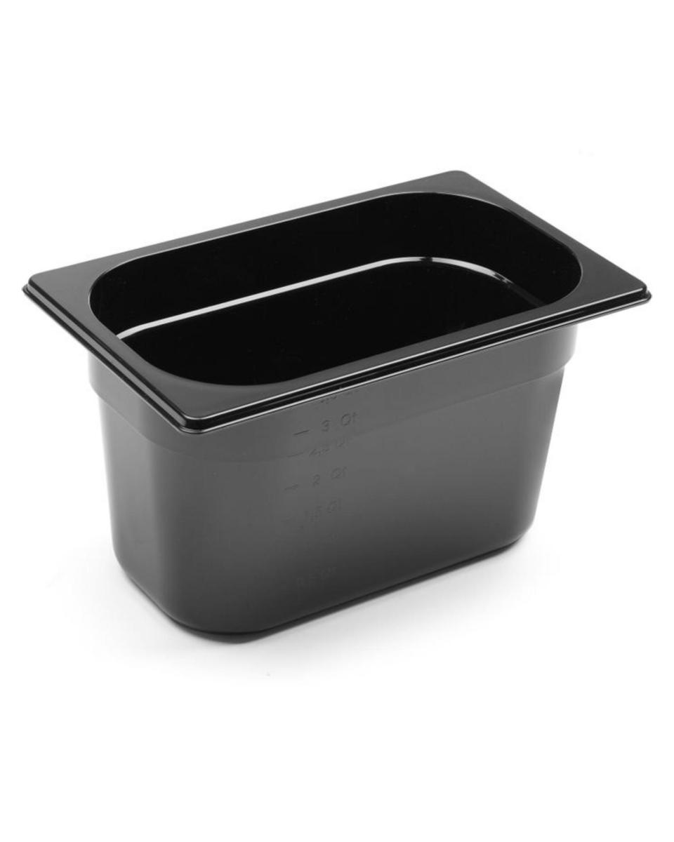 Container - 1/4 GN - 4 Liter - Zwart - H 14.9 x 26.2 x 16 CM - Hendi - 862612