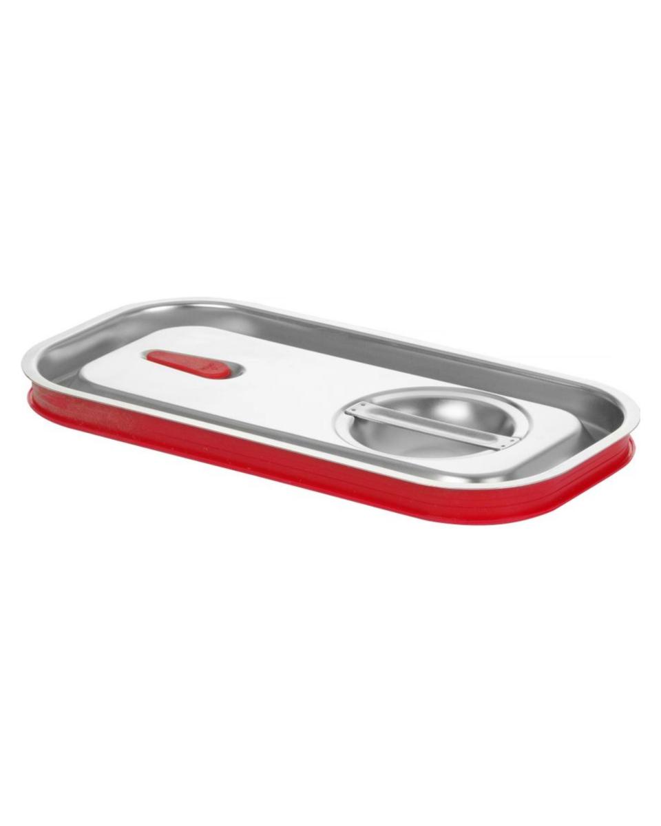 Deckel für GN-Behälter – mit Silikonrand – H 2,6 x 15,5 x 30,4 cm – Hendi – 807637