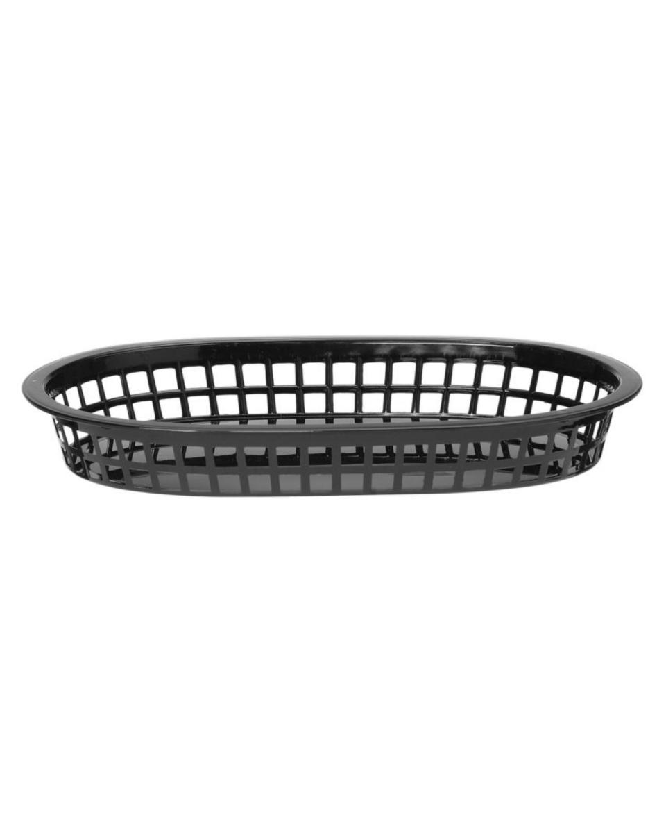 Servierkörbe im Fast-Food-Stil – Schwarz – 6 Stück – H 3,5 x 17,7 x 27,2 cm – Hendi – 426890