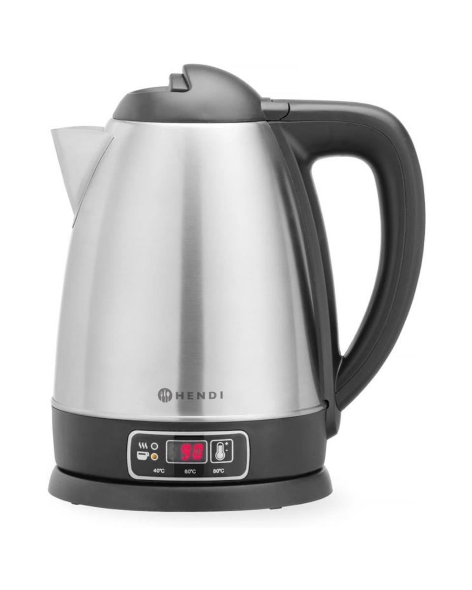 Wasserkocher – elektrisch – kabellos – mit Temperaturregelung – 1,8 Liter – H 25,5 x 16,5 x 23 cm – Hendi – 209943