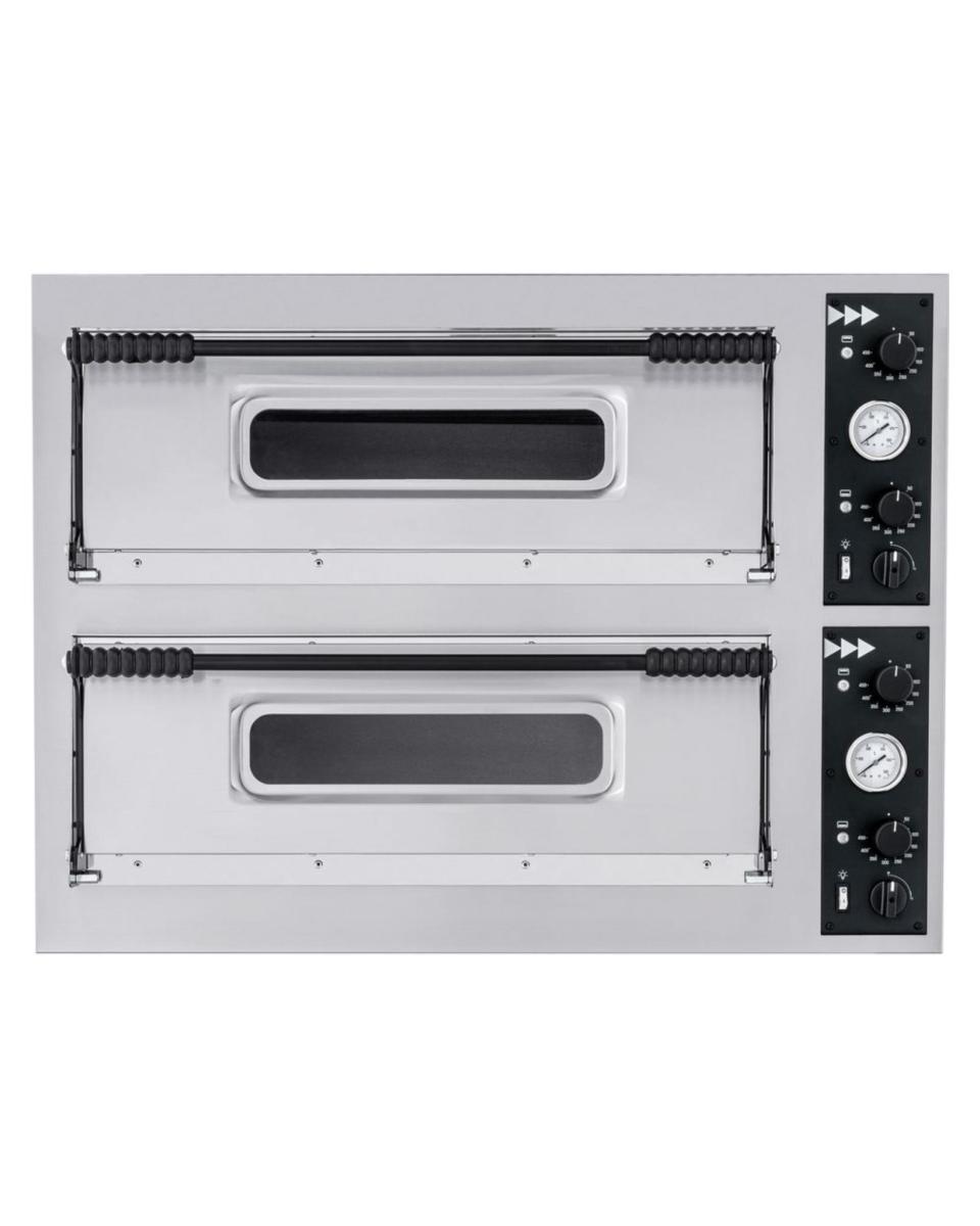 Pizzaofen - Basic XXL 66 - 2 Kammern - 400 V - H 74,5 x 136,5 x 96,8 CM - Hendi - 226995
