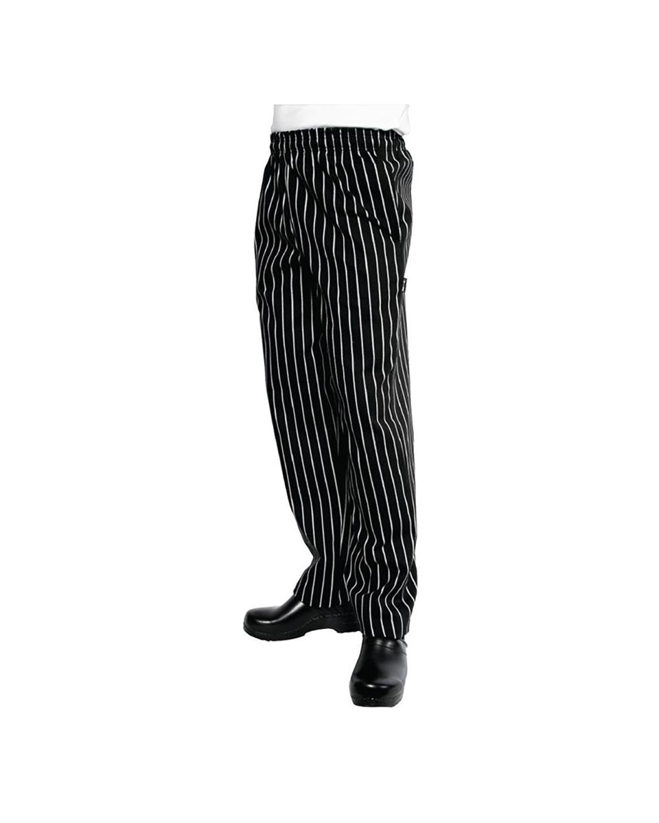 Kochhose – Unisex – Schwarz/Weiß – Polyester/Baumwolle – Chef Works – A940