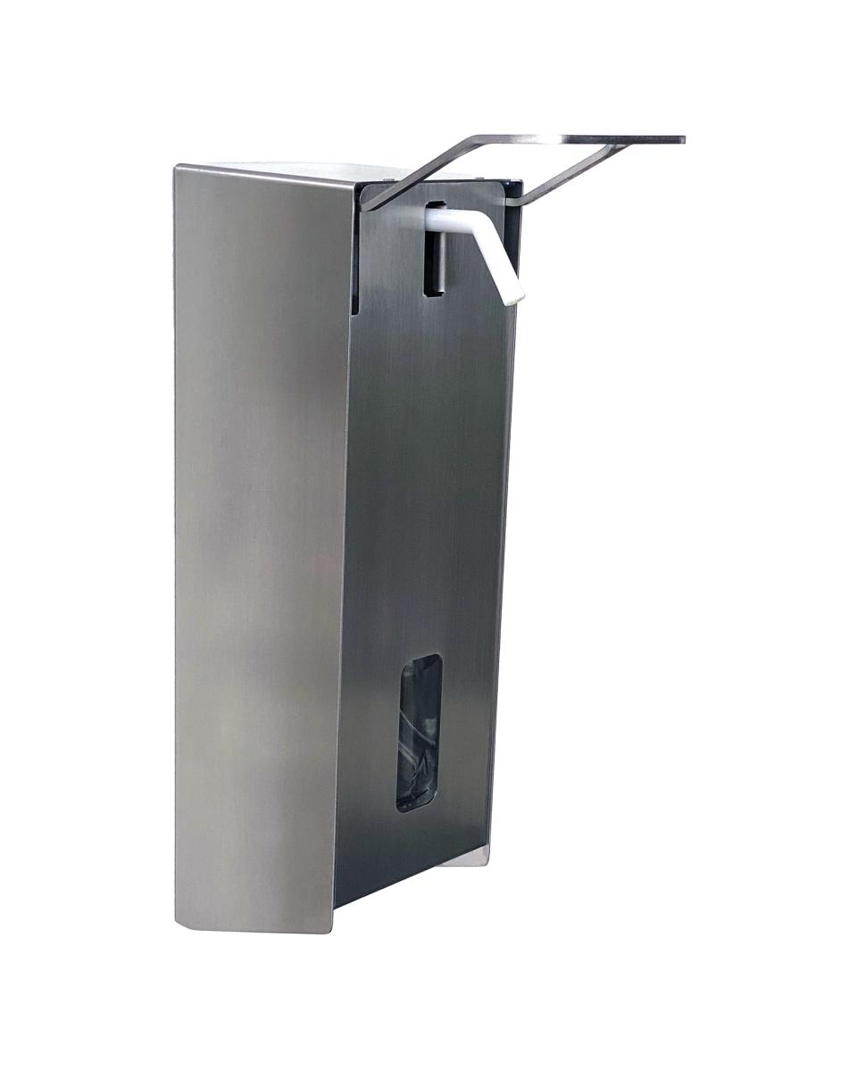 Desinfektionsmittelspender – Edelstahl – 1 Liter – H 32 x B 9,8 x T 18,5 CM – Saro – 700-6750
