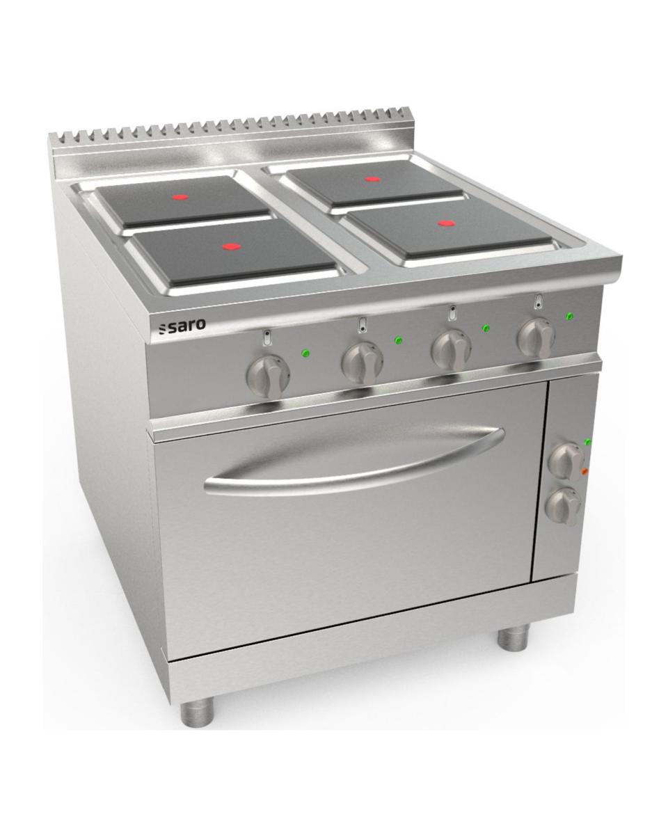 Elektroherd – 4 Platten – Backofen – Edelstahl – 400 V – H 85 x B 80 x T 90 CM – Saro – 423-8215