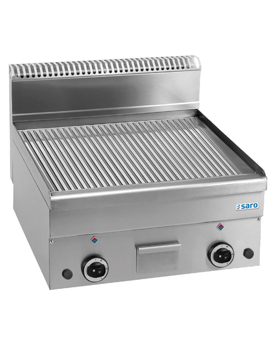 Grillplatte – Gas – gerippt – Edelstahl – H 27 x B 60 x T 60 CM – Saro – 504-1140