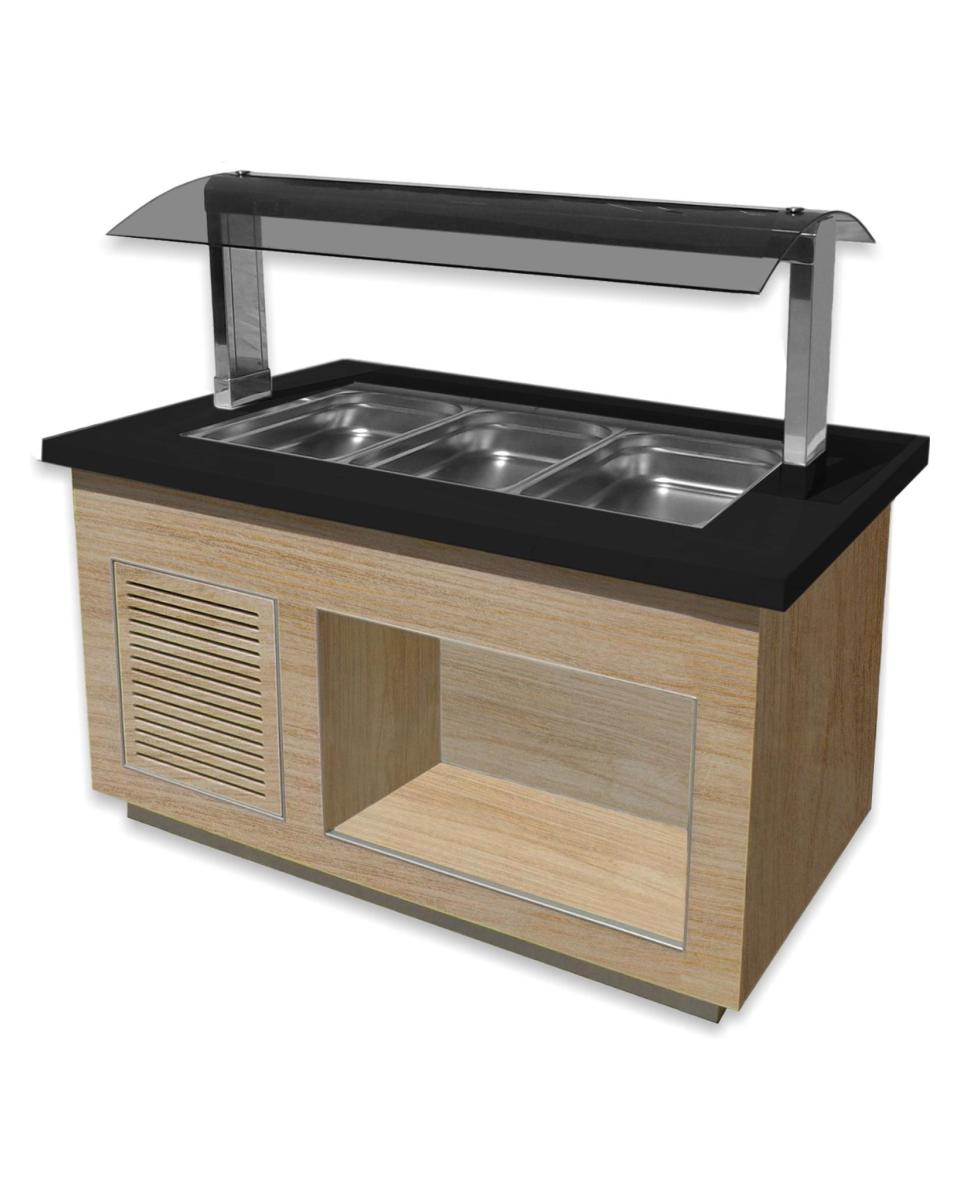Salatbar - 3x 1/1 GN - Braun - Edelstahl - 230V - H 135 x B 130 x T 88 CM - Saro - 366-2700