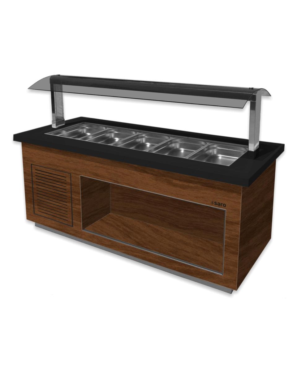 Salatbar - 5x 1/1 GN - Braun - Edelstahl - 230V - H 135 x B 200 x T 88 CM - Saro - 366-2210