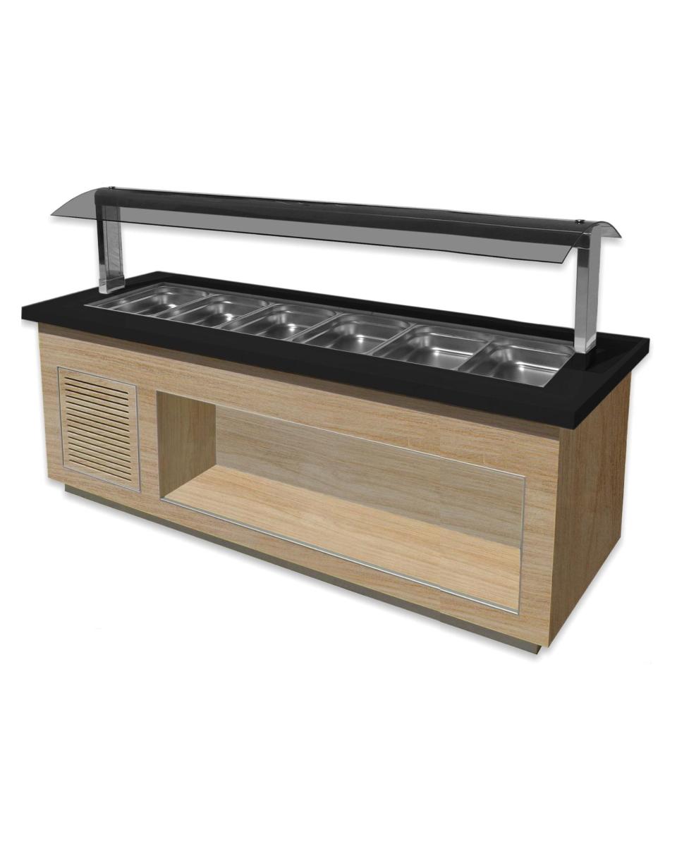 Salatbar - 6x 1/1 GN - Braun - Edelstahl - 230V - H 135 x B 230 x T 88 CM - Saro - 366-2715