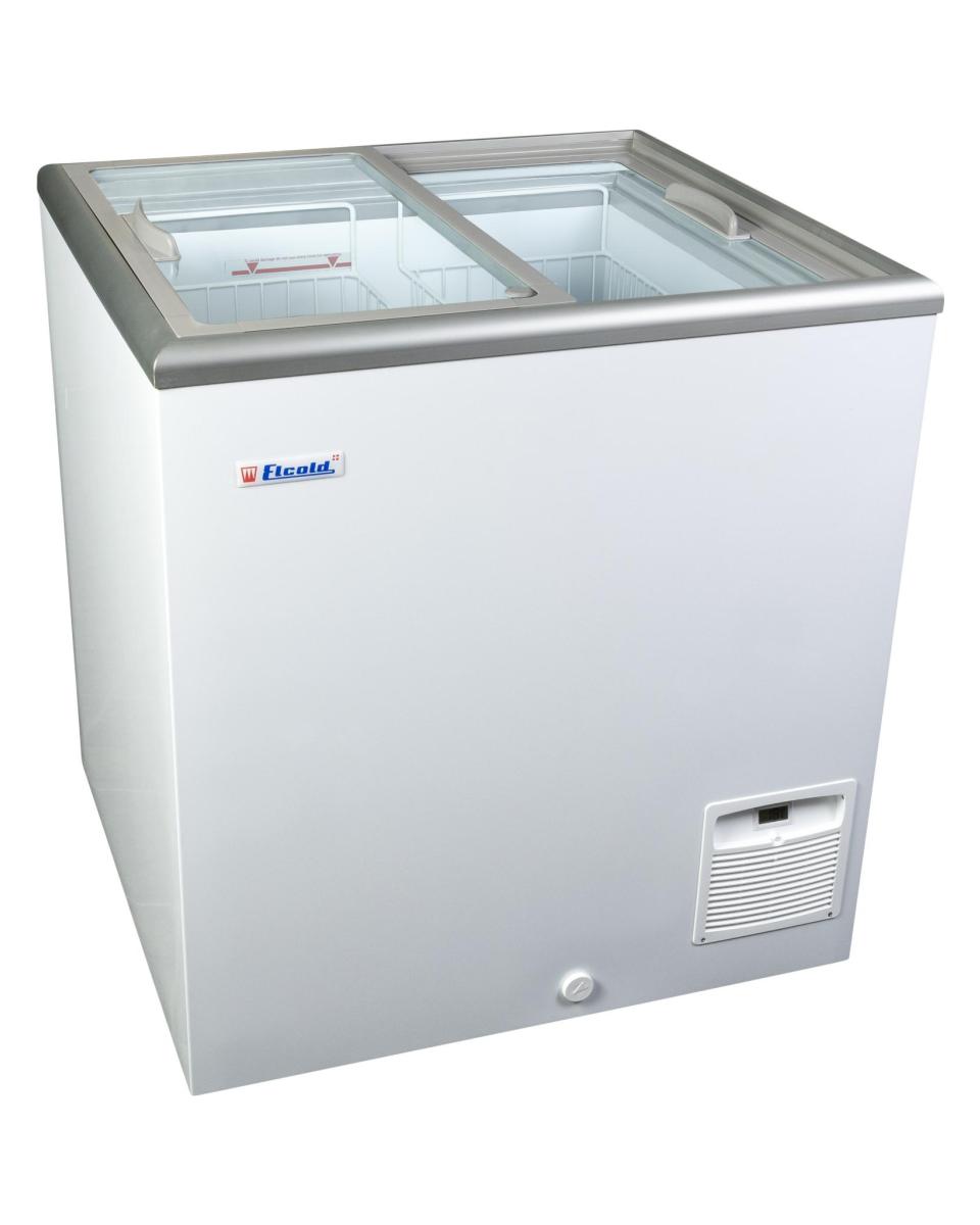 Gefrierschrank – Glasschiebedeckel – manuelle Temperaturregelung – pulverbeschichteter Stahl – 163 Liter – 230 V – H 86,7 x B 76,4 x T 69,4 cm – Saro – 481-1025