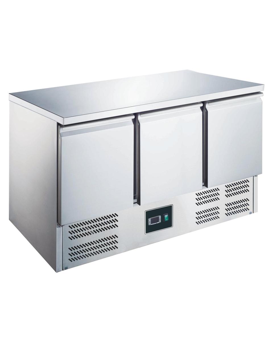 Gekühlte Werkbank – 3 Türen – digitale Temperaturregelung – Edelstahl – 297 Liter – 230 V – H 87,6 x B 136,8 x T 70 cm – Saro – 465-1025