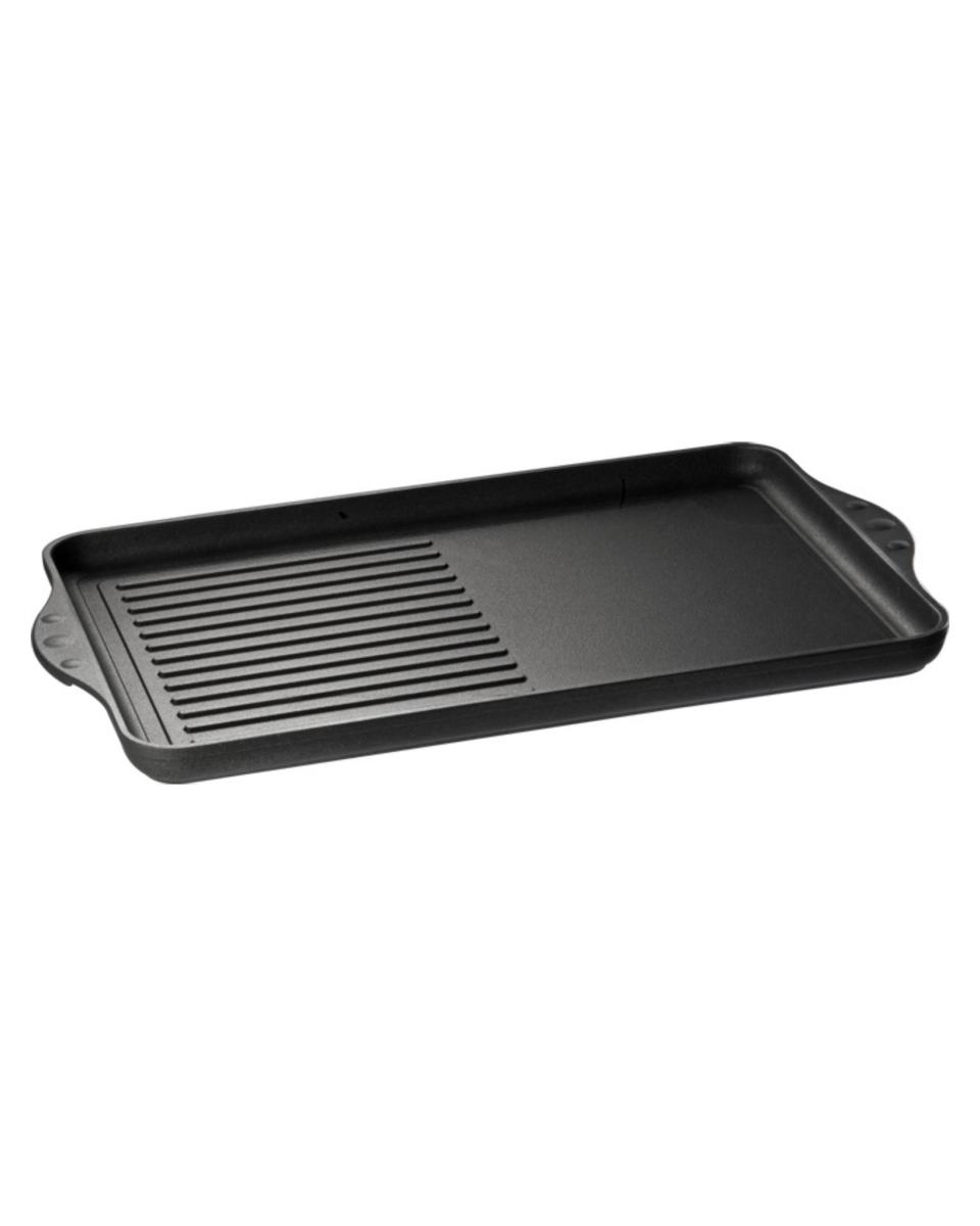 Grillplatte – halbgerippt – H 0,25 x B 4,3 x T 2,8 cm – Eurolux – EU2001-3