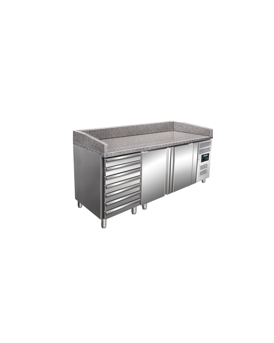 Pizza-Werkbank – Digitale Temperaturregelung – Edelstahl – 266 Liter – 220 V – H 100 x B 202,5 x T 80 cm – Saro – 323-14921