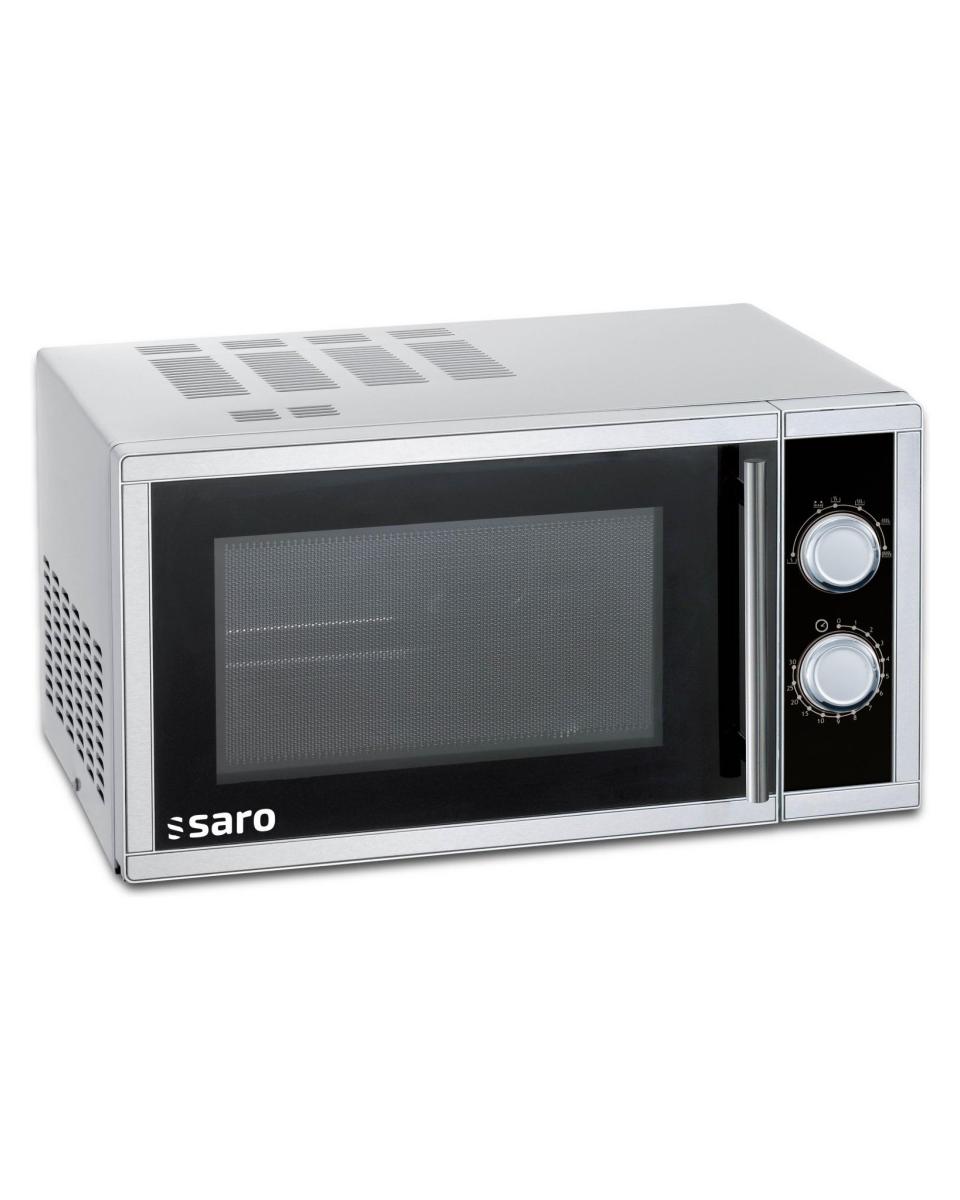 Mikrowelle – Edelstahl – 230 V – H 28,1 x B 48,3 x T 43,4 cm – Saro – 288-1005