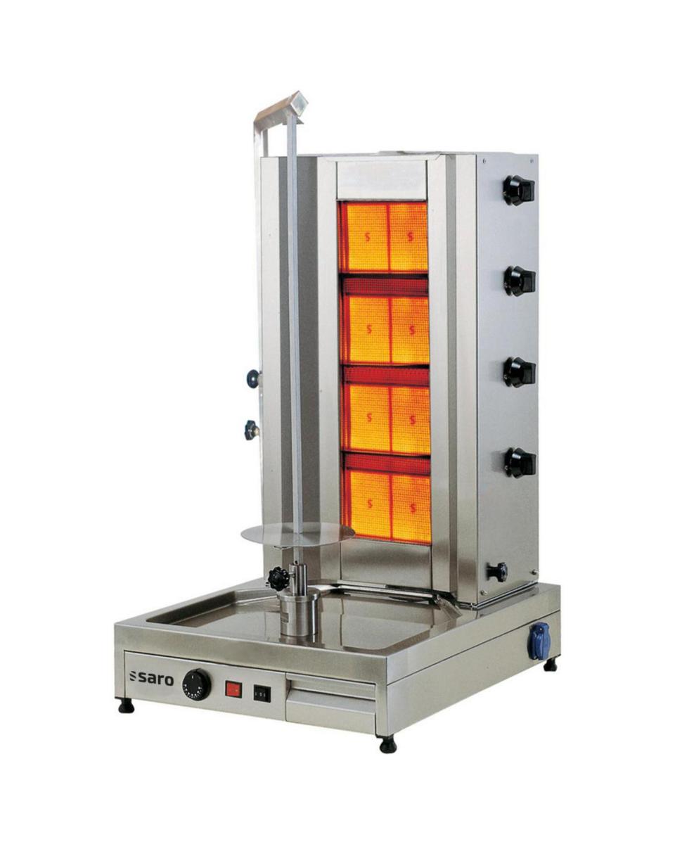 Kebab-/Gyrosgrill – Gas – Edelstahl – 230 V – H 107 x B 56 x T 65 cm – Saro – 126-1705