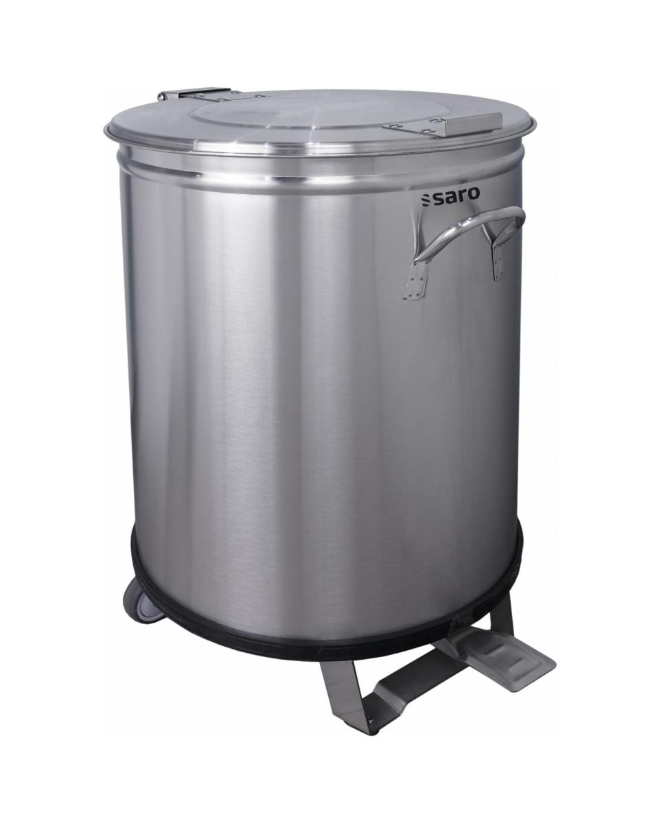 Mülltonne – Edelstahl – 95 Liter – H 67 x B 46,5 x T 59 CM – Saro – 471-1505