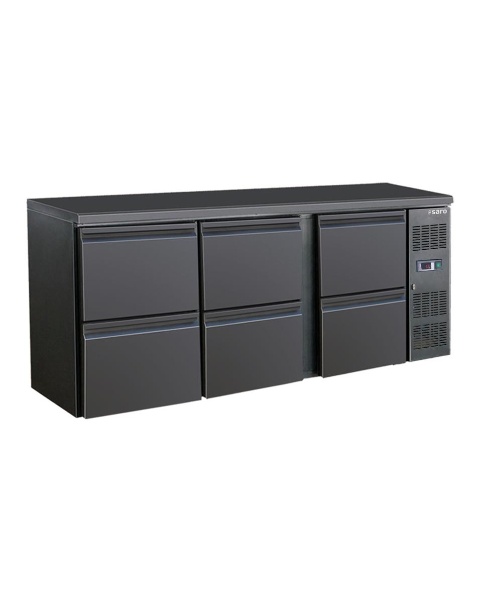 Barkühler – 3 Schubladen – digitale Temperaturregelung – pulverbeschichteter Stahl – 537 Liter – 230 V – H 86 x B 200,2 x T 51,3 cm – Saro – 323-4215