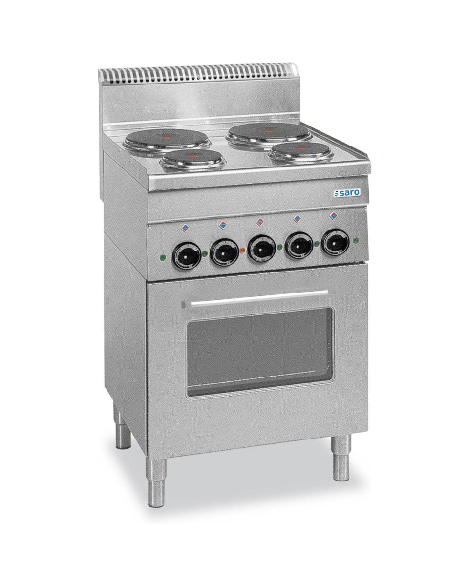 Elektroherd – 4 Felder – Grill – Heißluftofen – Edelstahl – H 85 x B 60 x T 60 CM – Saro – 504-1050