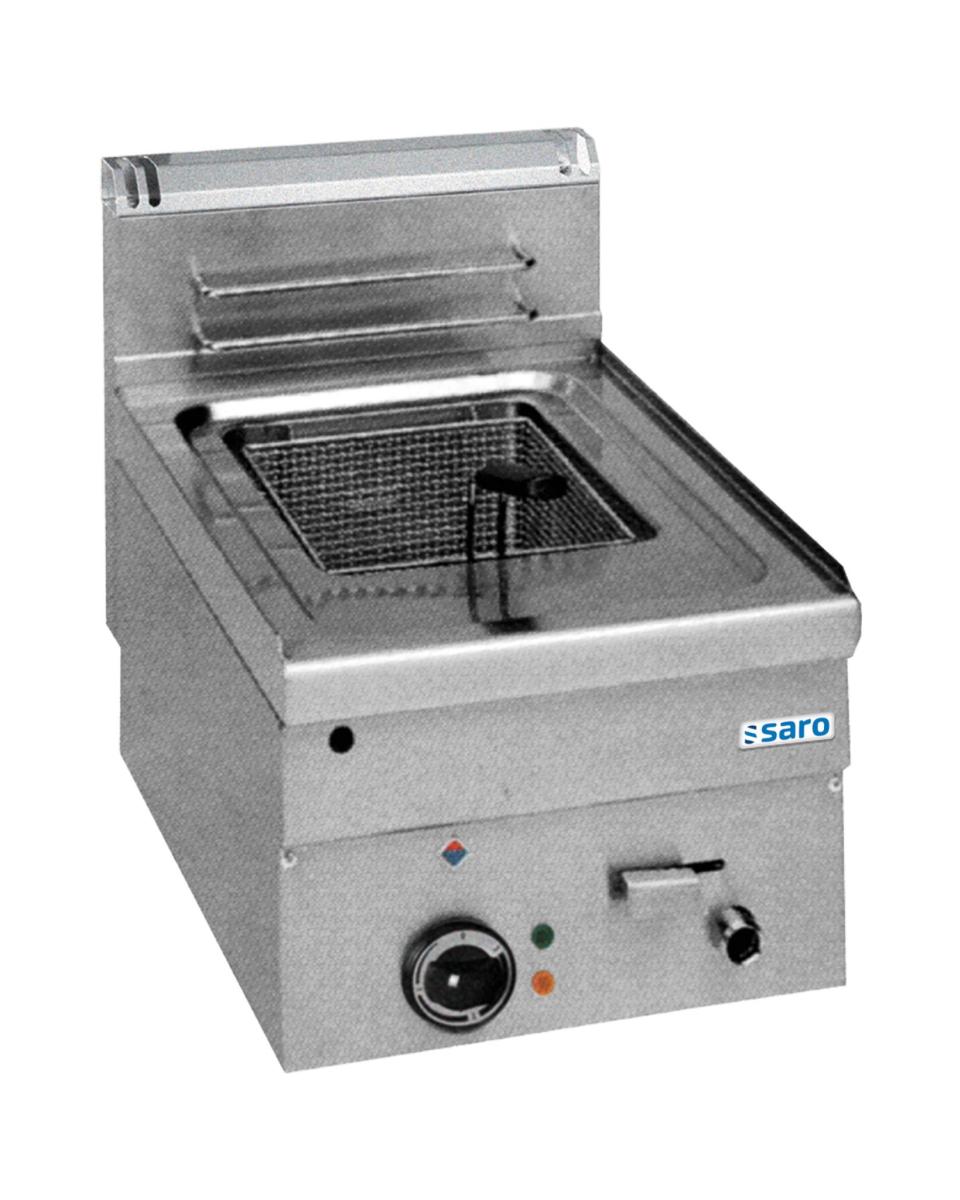 Fritteuse – Stufenlose Temperaturregelung – Edelstahl – 10 Liter – H 27 x B 40 x T 60 CM – Saro – 504-1200
