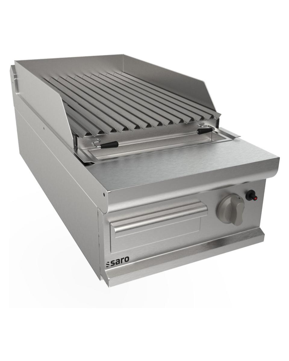 Lavasteingrill – Gas – Edelstahl – H 27 x B 40 x T 90 cm – Saro – 423-8800
