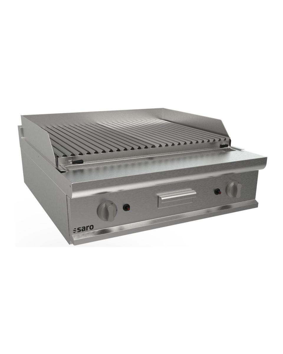 Lavasteingrill – Gas – Edelstahl – H 27 x B 80 x T 90 cm – Saro – 423-8805