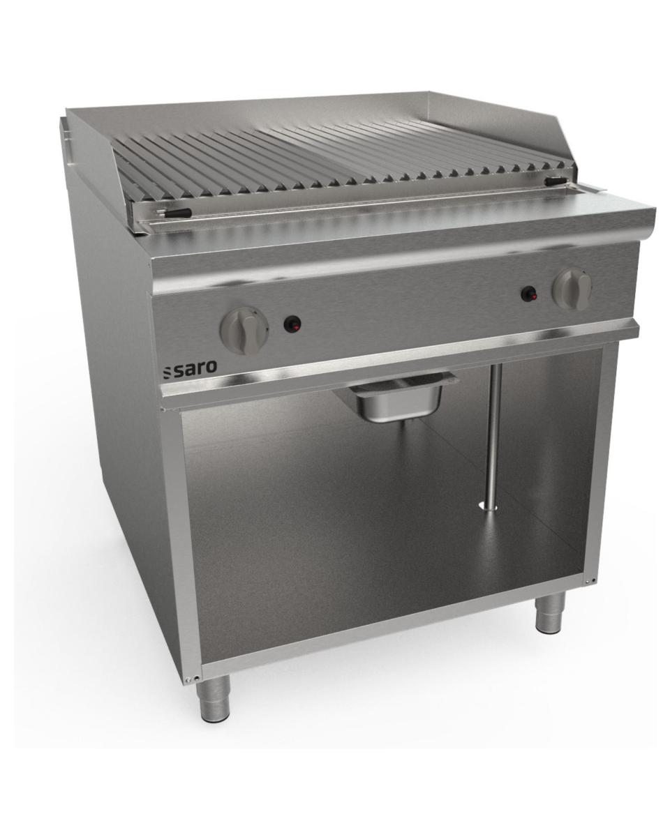 Lavasteingrill – Gas – Edelstahl – H 85 x B 80 x T 90 cm – Saro – 423-8815