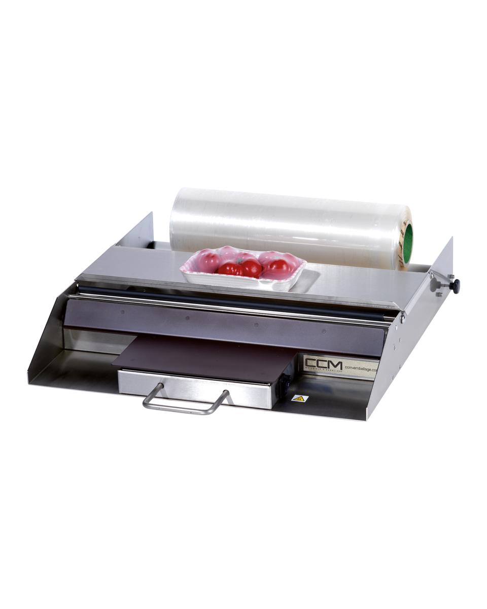 Frischhaltefolien-Verpackungsmaschine – Edelstahl – 230 V – H 14 x B 65 x T 65 CM – Saro – 490-1010