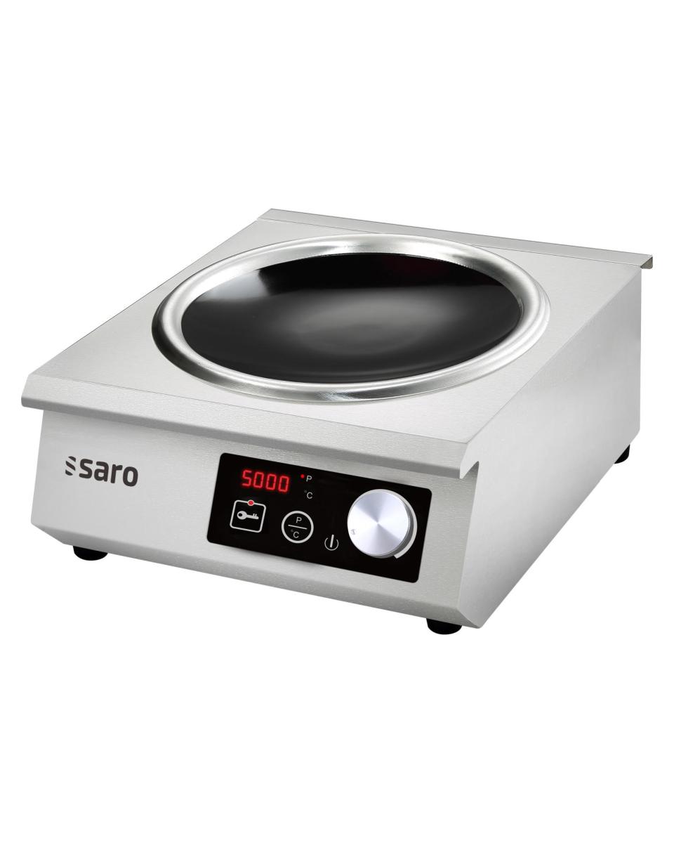 Wok-Induktionskochfeld – Edelstahl – 380–400 V – H 19,4 x B 40,2 x T 52,5 cm – Saro – 360–1075