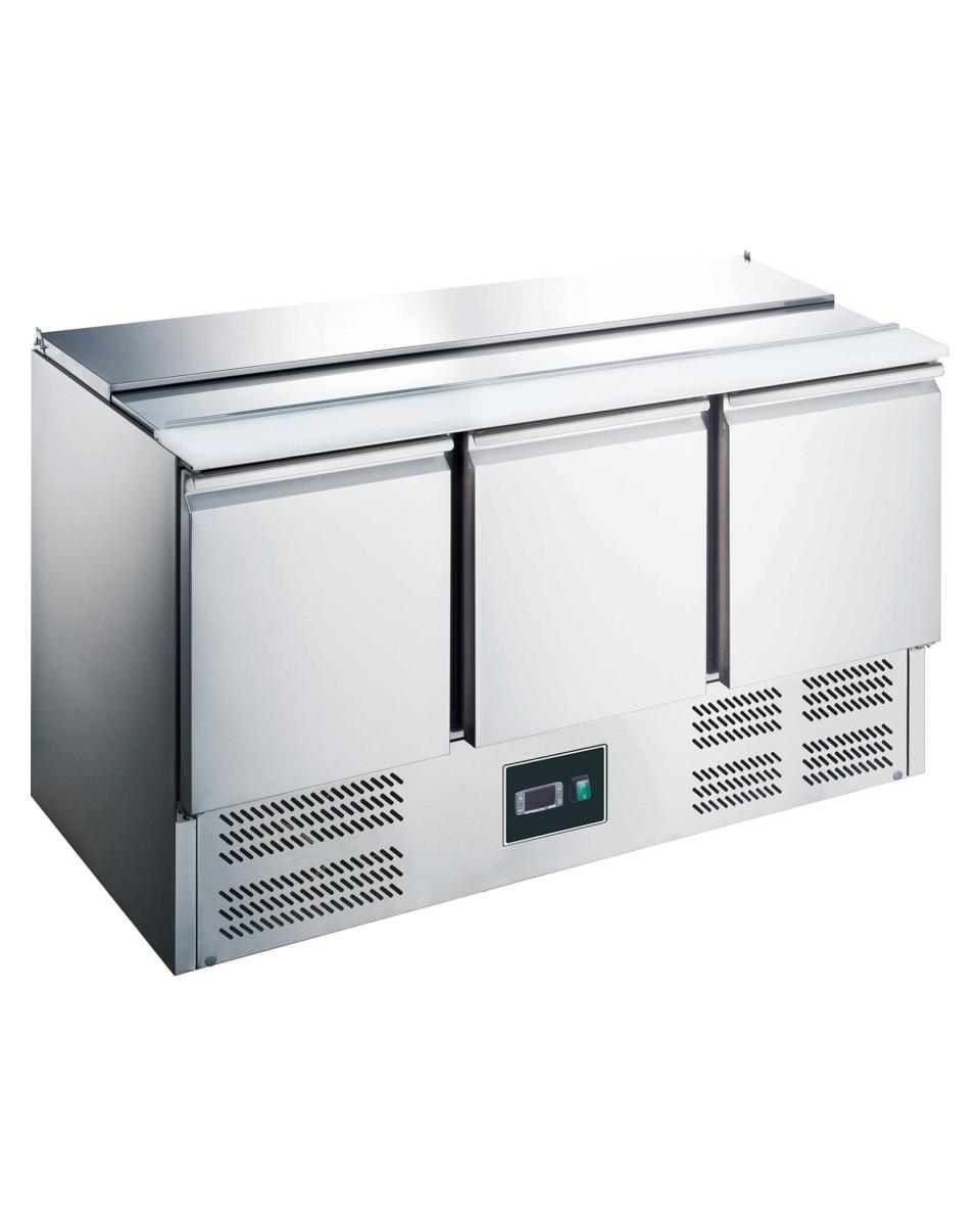 Saladette – 3-türig – digitale Temperaturregelung – Edelstahl – 297 Liter – 230 V – H 85,6 x B 136,8 x T 70 cm – Saro – 465-1005