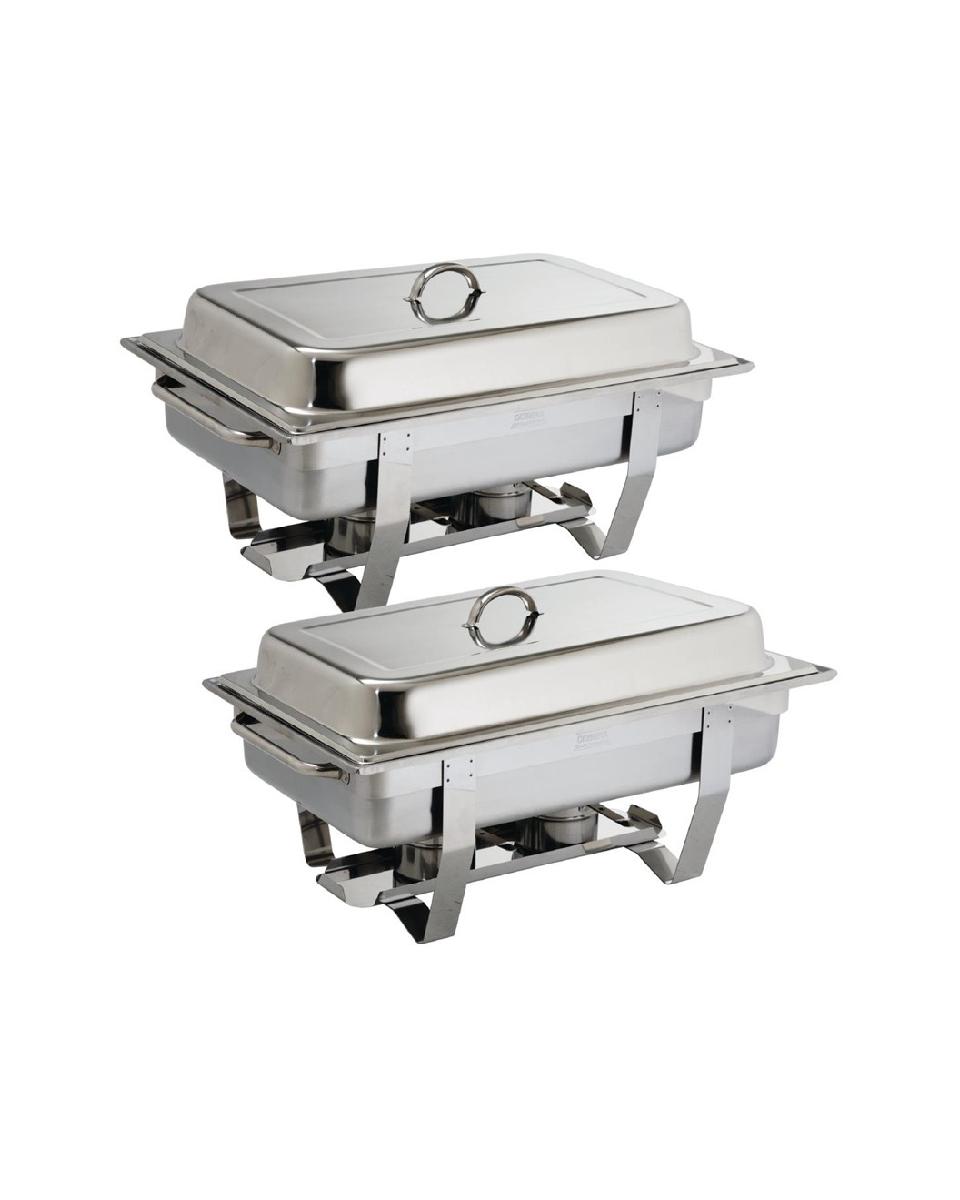 Chafing Dish Set - 1/1 GN - 9 Liter - 2 Stück - Silber - H 27 x 33,2 x 59 cm - Edelstahl - Olympia - S300