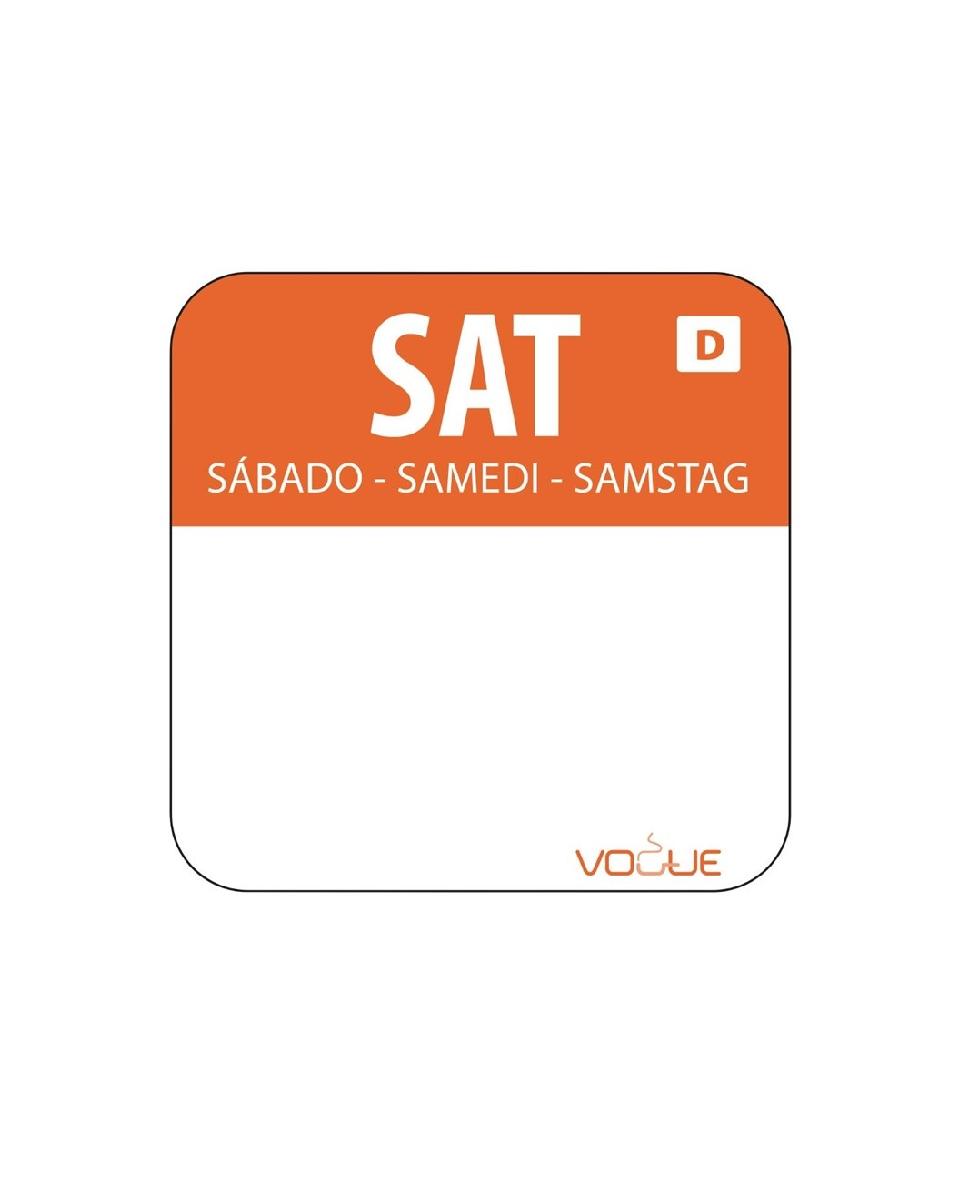 Lebensmitteletiketten - 1000 Stück - Auflösbar - Samstag - Farbcode - Leer - Vogue - U782