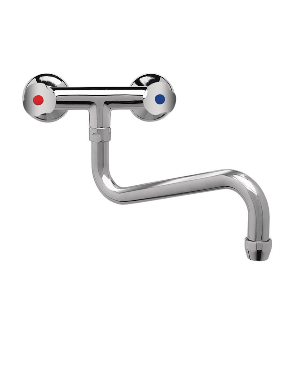 Professionelle Duoblock-Mischbatterie mit Drehknöpfen und niedrigem Auslauf von 25 cm - DY390