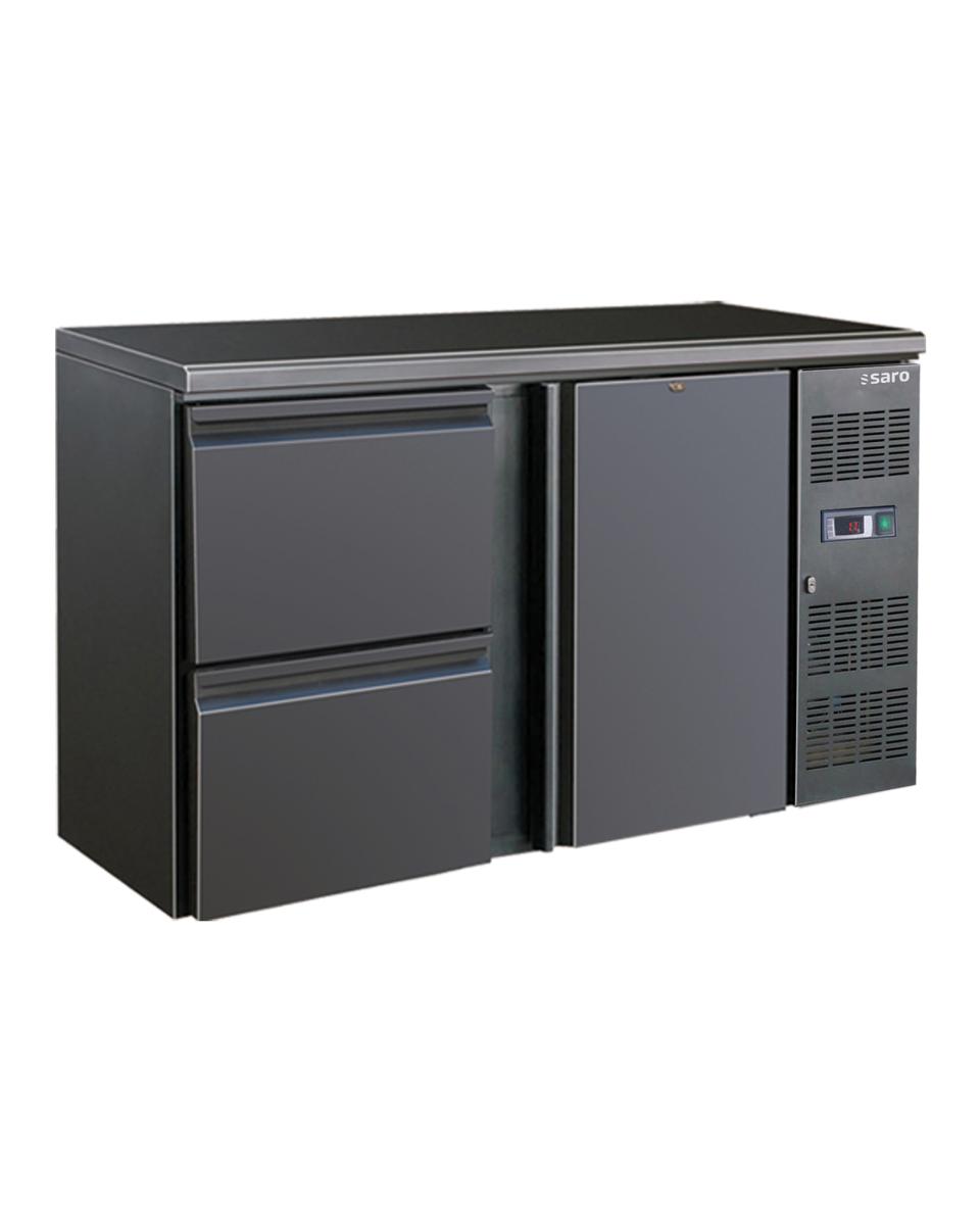 Barkühler – 1 Tür und 2 Schubladen – digitale Temperaturregelung – pulverbeschichteter Stahl – 350 Liter – 230 V – H 86 x B 146,2 x T 51,3 cm – Saro – 323-4205
