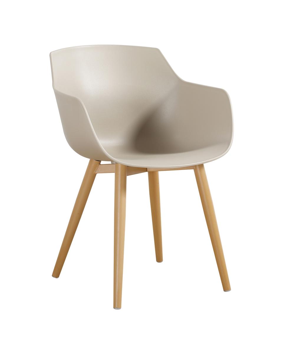 Gastronomiestuhl - Alexia - Taupe / Holzoptik - G-Line