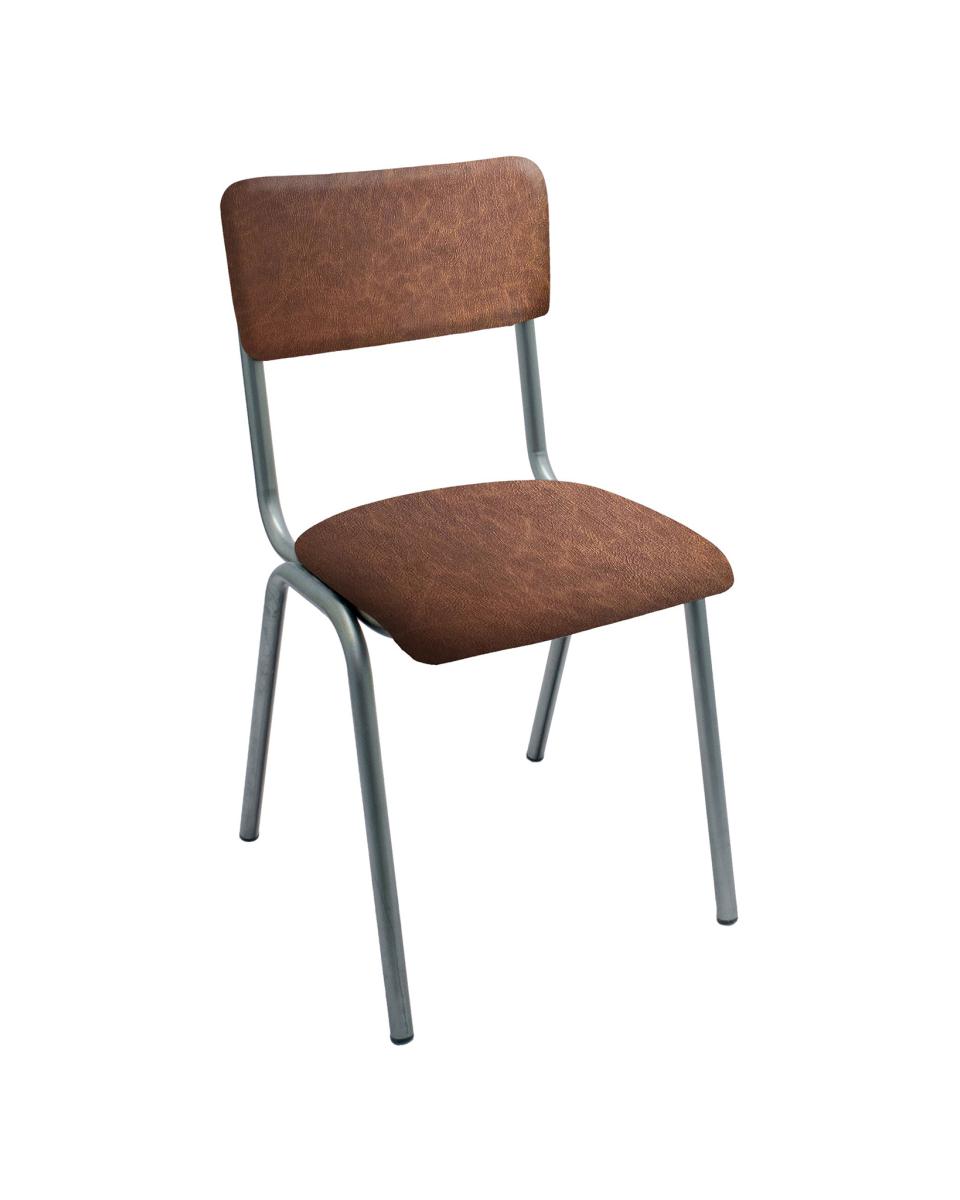 G-Line-Stuhl - Old School - Vintage Metal - PU Braun - G-Line