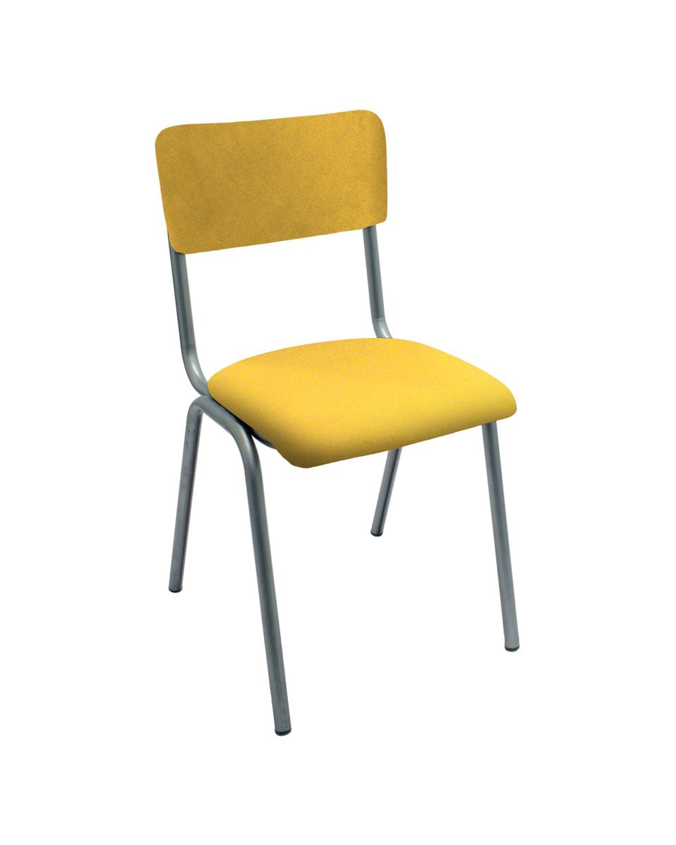 Stuhl Old School - Stapelbar - Vintage Metall - Orange - Samt - G-Line
